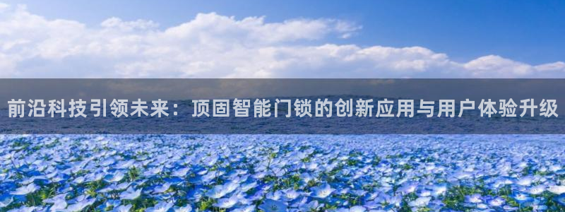 富联娱乐招商主管是谁呀：前沿科技引领未来：顶固智能门锁的创新