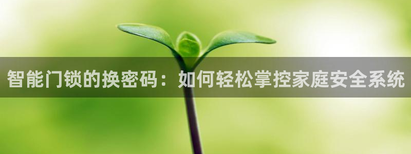 富联娱乐测速地址：智能门锁的换密码：如何轻松掌控家庭安全系统