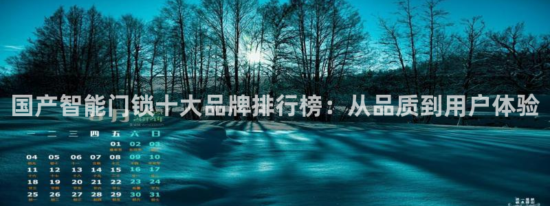 富联娱乐测速登录：国产智能门锁十大品牌排行榜：从品质到用户体
