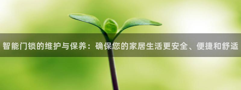 富联娱乐注册登录：智能门锁的维护与保养：确保您的家居生活更安