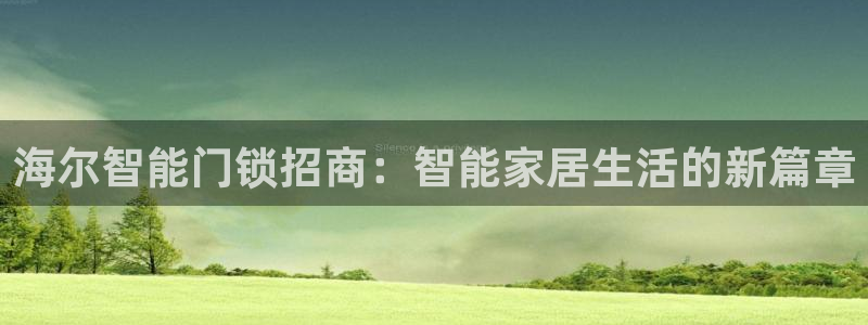 富联娱乐注册登录失败：海尔智能门锁招商：智能家居生活的新篇章